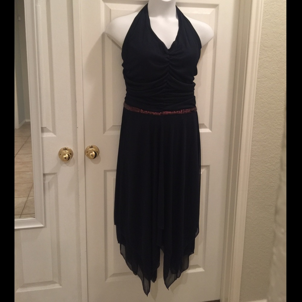 Torrid Navy Blue Chiffon Halter Dress Size 26 NWT